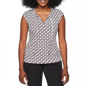 Liz Claiborne Women's Pink Front Tie Sleeveless Blouse Size XL Petite EUC